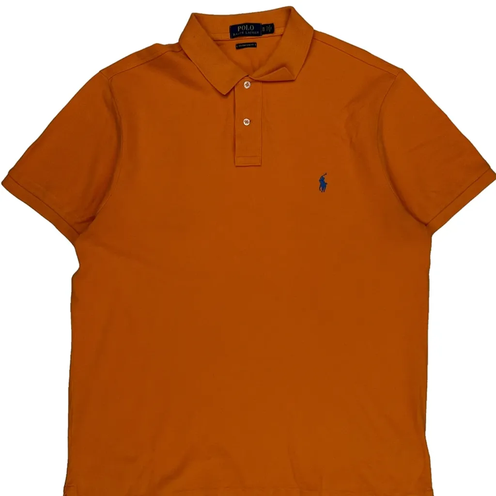 Polo By Ralph Lauren Slim Fit Polo Shirt - XL Orange Cotton - Image 4