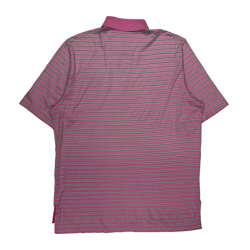 Polo By Ralph Lauren Striped Polo Shirt - Large Pink Cotton - Image 2