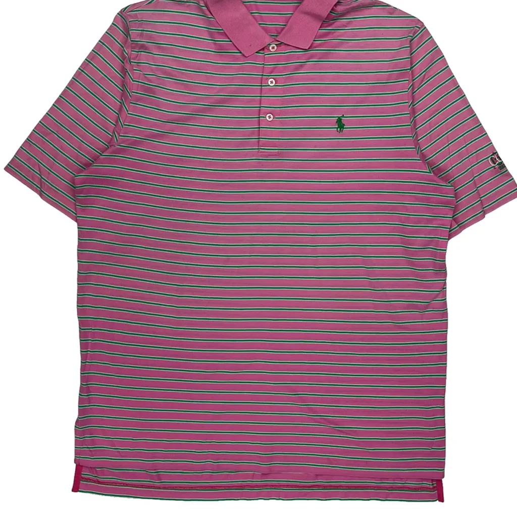 Polo By Ralph Lauren Striped Polo Shirt - Large Pink Cotton - Image 4