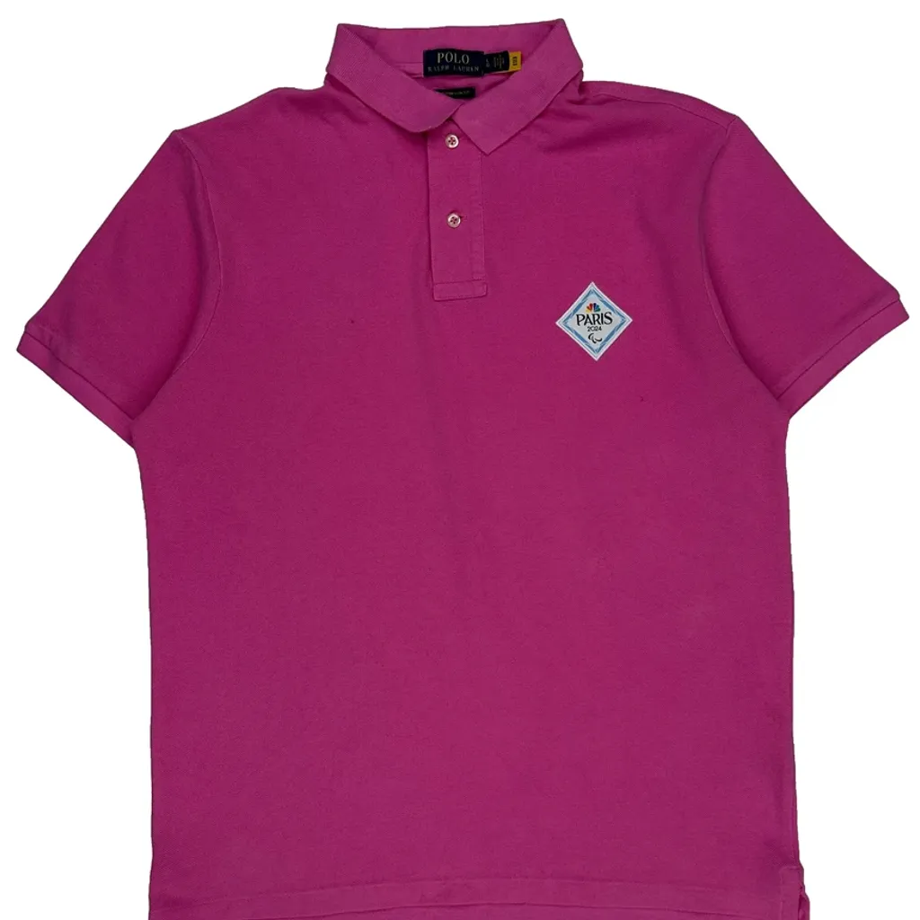Polo By Ralph Lauren Slim Fit Polo Shirt - Large Pink Cotton - Image 4