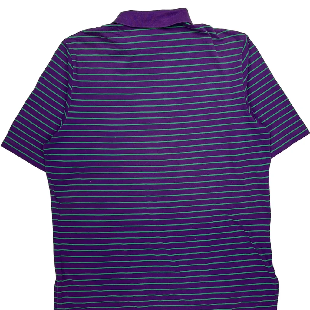Polo By Ralph Lauren Striped Polo Shirt - Large Purple Cotton - Image 6