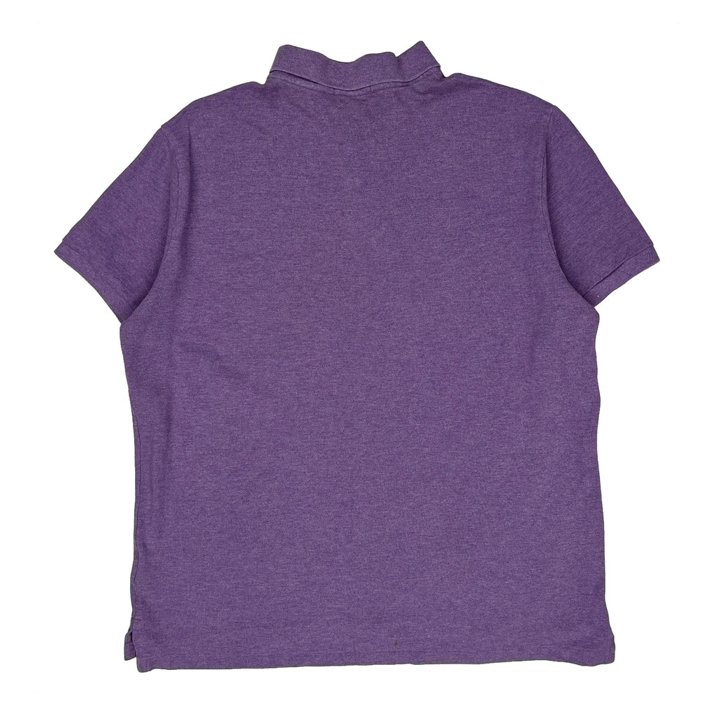 Polo By Ralph Lauren Slim Fit Polo Shirt - XL Purple Cotton - Image 2