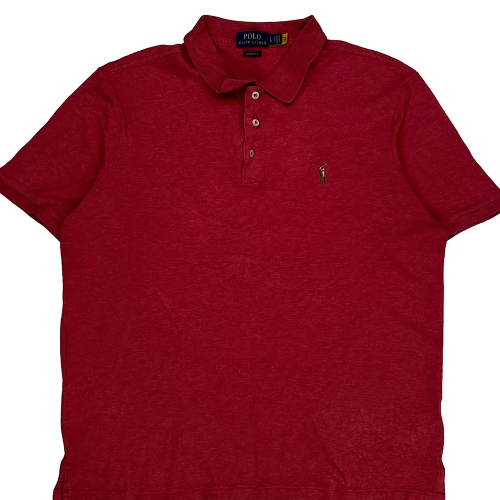 Polo By Ralph Lauren Polo Shirt - Large Red Cotton - Image 5