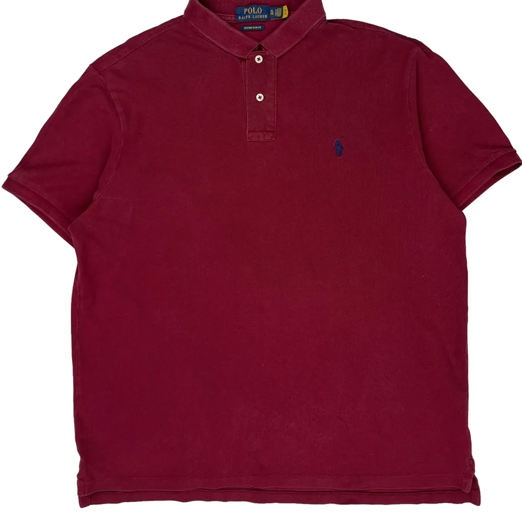Polo By Ralph Lauren Slim Fit Polo Shirt - XL Red Cotton - Image 4