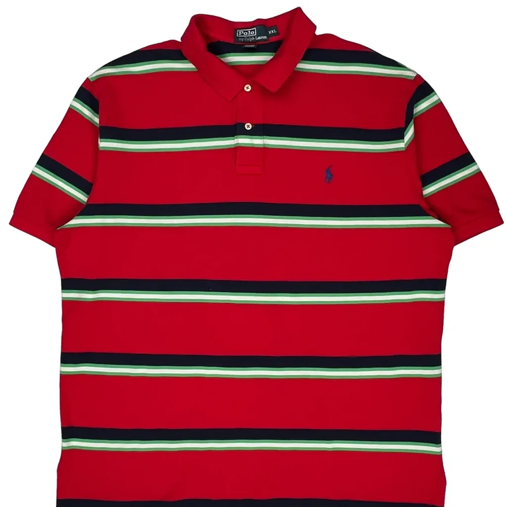 Polo By Ralph Lauren Striped Polo Shirt - 2XL Red Cotton - Image 5