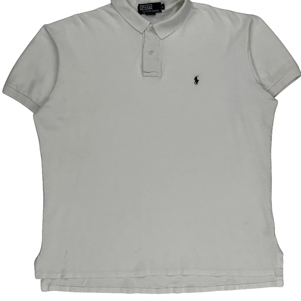Polo By Ralph Lauren Polo Shirt - Large White Cotton - Image 4