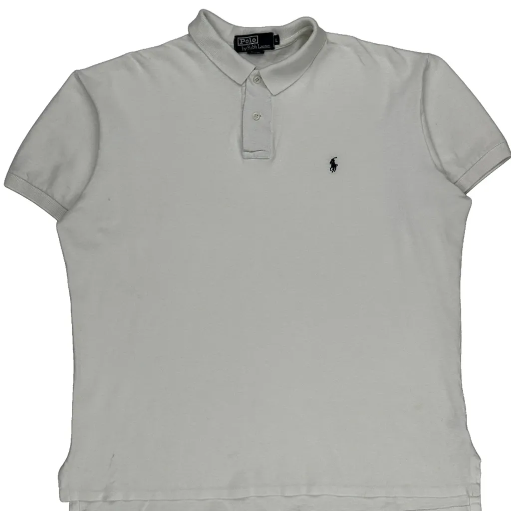 Polo By Ralph Lauren Polo Shirt - Large White Cotton - Image 5
