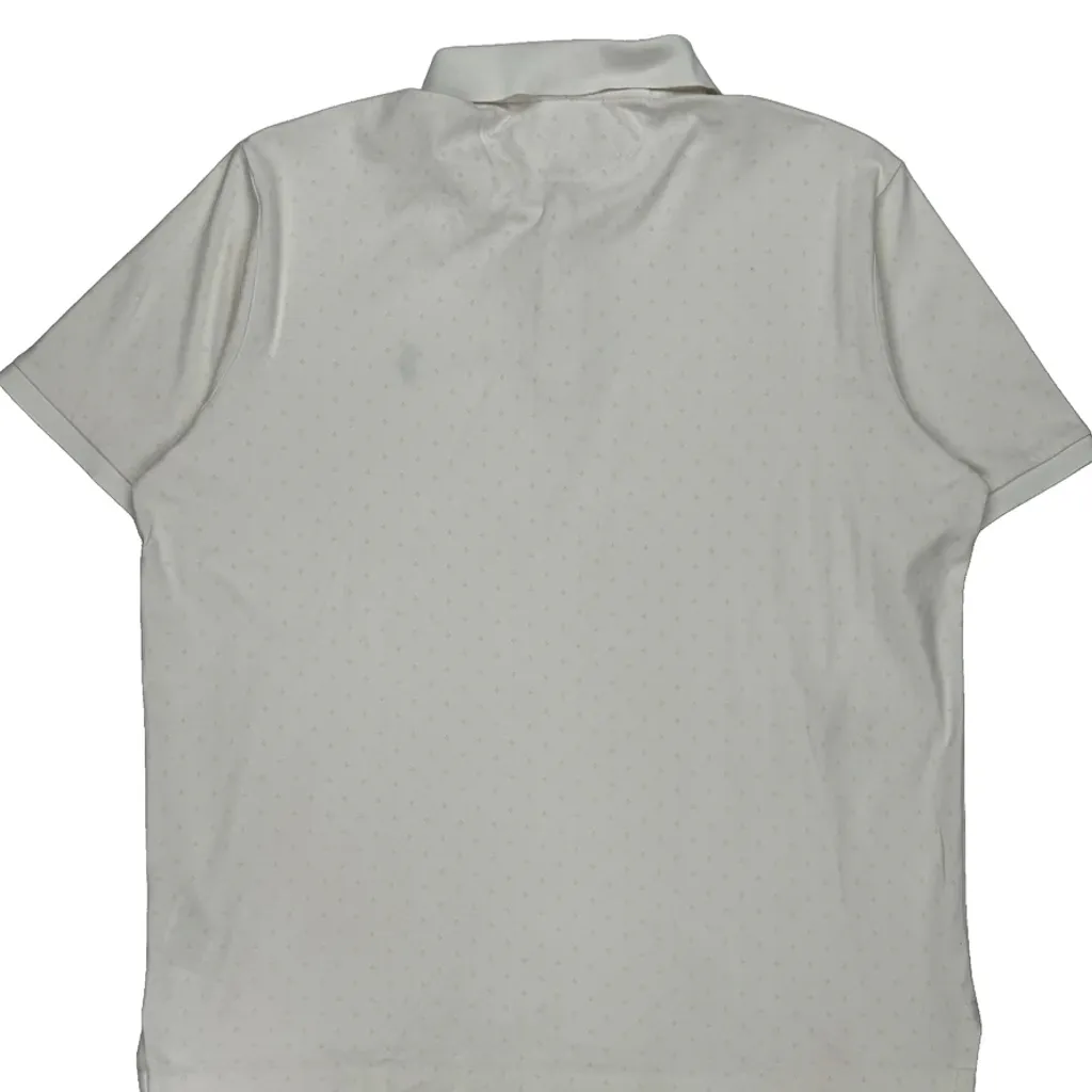 Polo By Ralph Lauren Polka Dot Polo Shirt - Large White Cotton - Image 7
