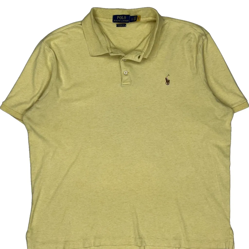 Polo By Ralph Lauren Polo Shirt - Large Yellow Cotton - Image 4