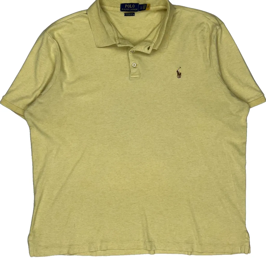 Polo By Ralph Lauren Polo Shirt - Large Yellow Cotton - Image 5