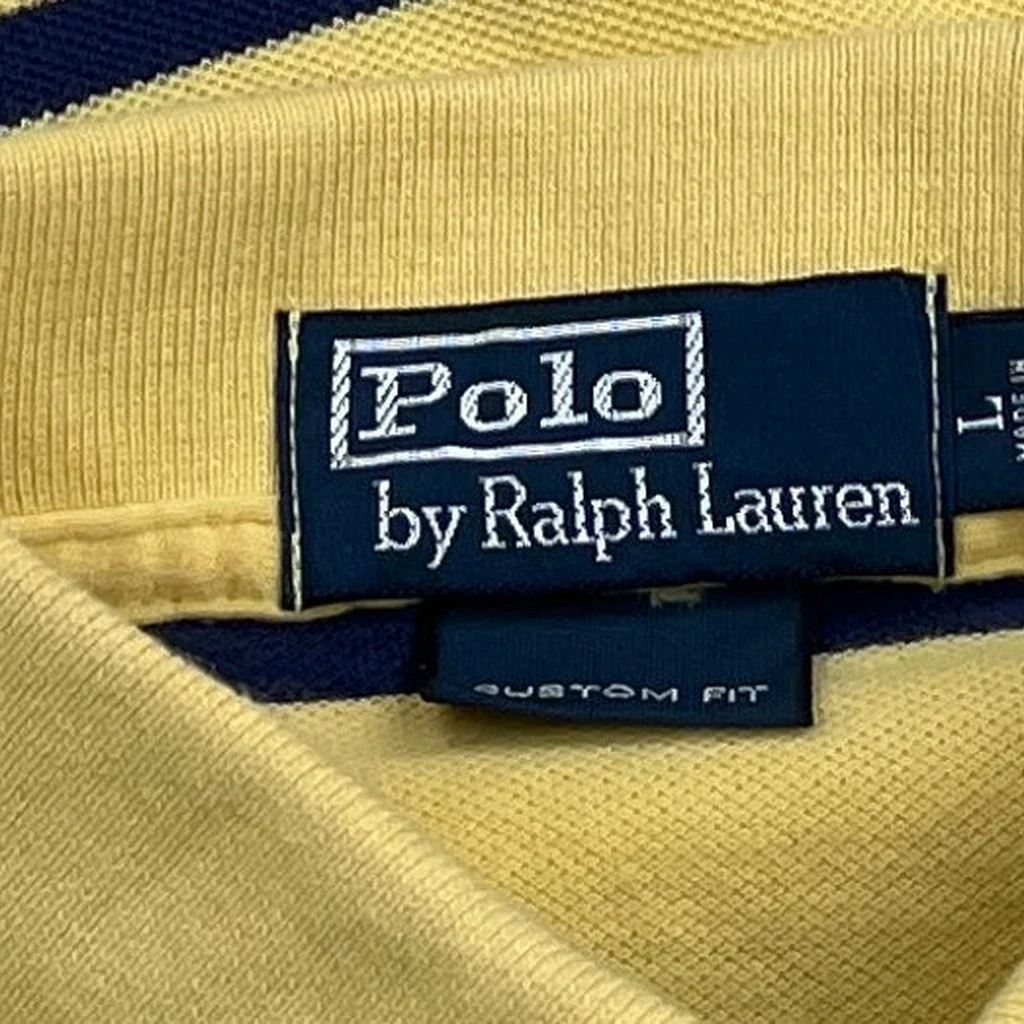 Polo By Ralph Lauren Striped Polo Shirt - Large Yellow Cotton - Image 5