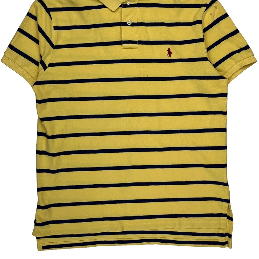 Polo By Ralph Lauren Striped Polo Shirt - Large Yellow Cotton - Image 7