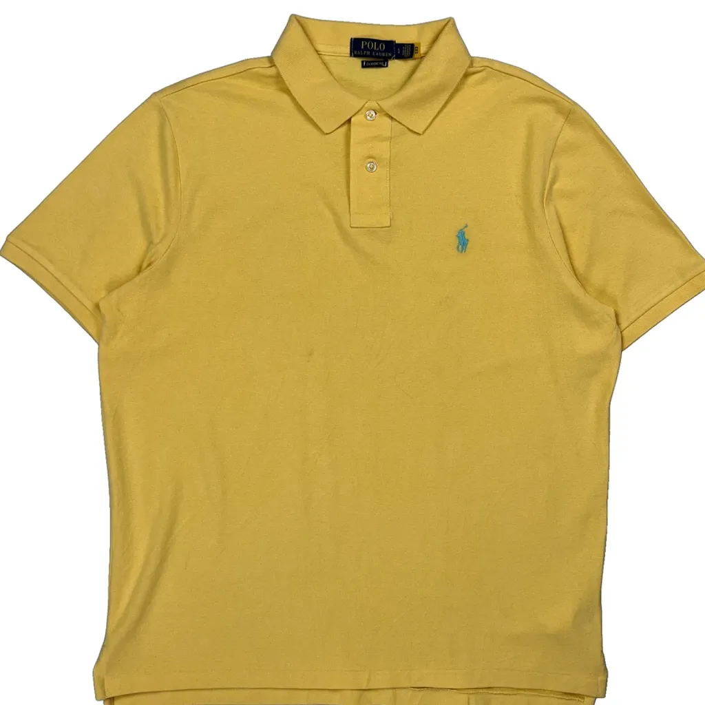 Polo By Ralph Lauren Polo Shirt - Large Yellow Cotton - Image 4