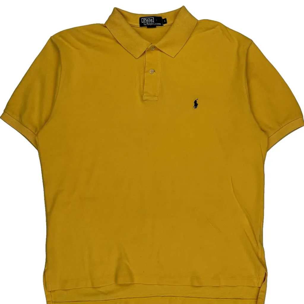Polo By Ralph Lauren Polo Shirt - Large Yellow Cotton - Image 4