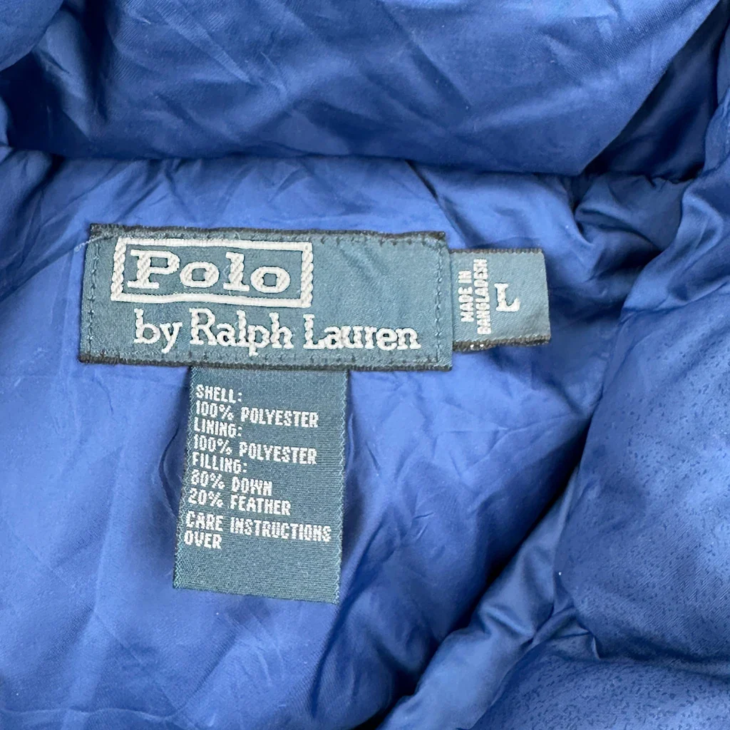 Polo By Ralph Lauren Puffer - Large Blue Down And Feather - Image 3
