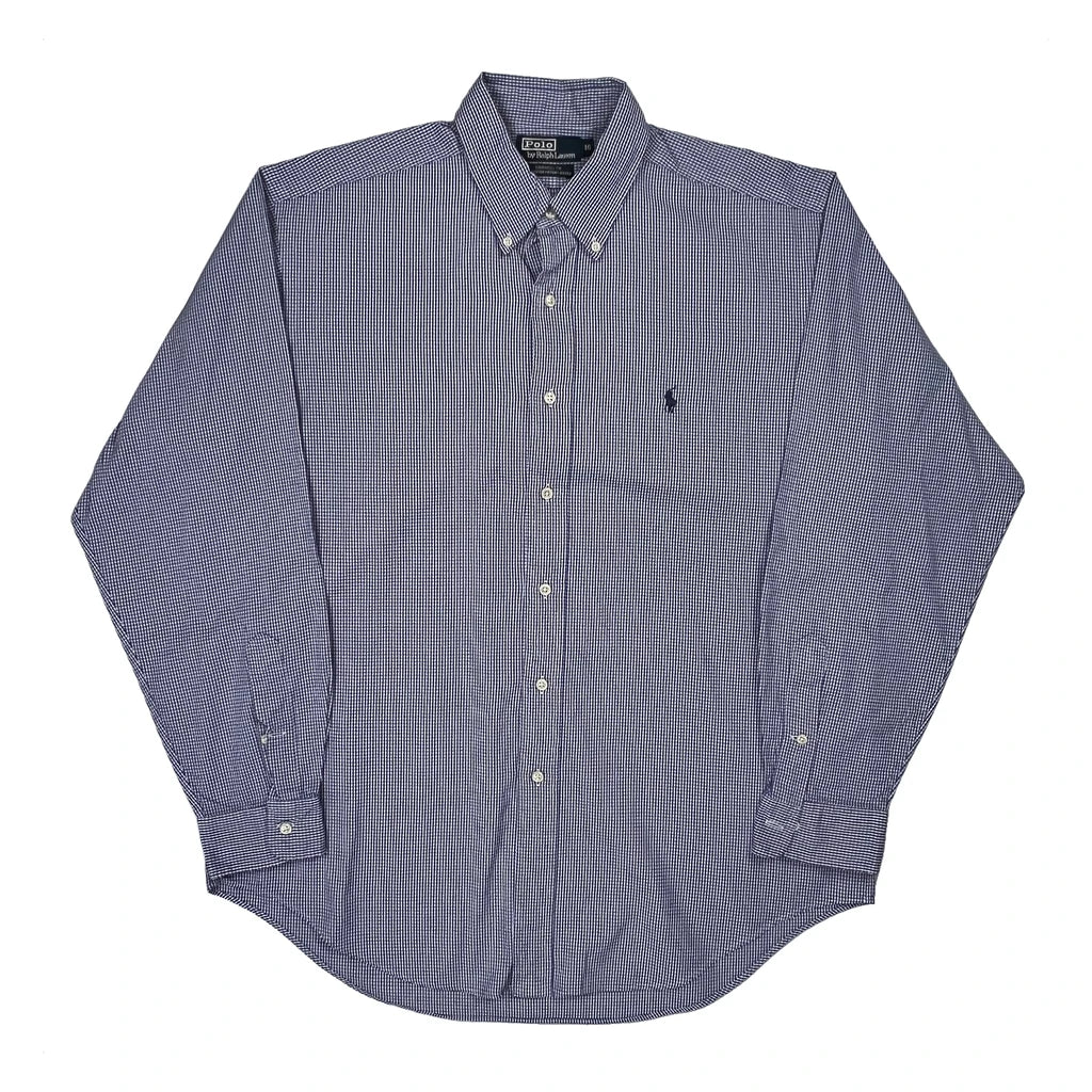 Polo By Ralph Lauren Checked Shirt - Large Blue Cotton