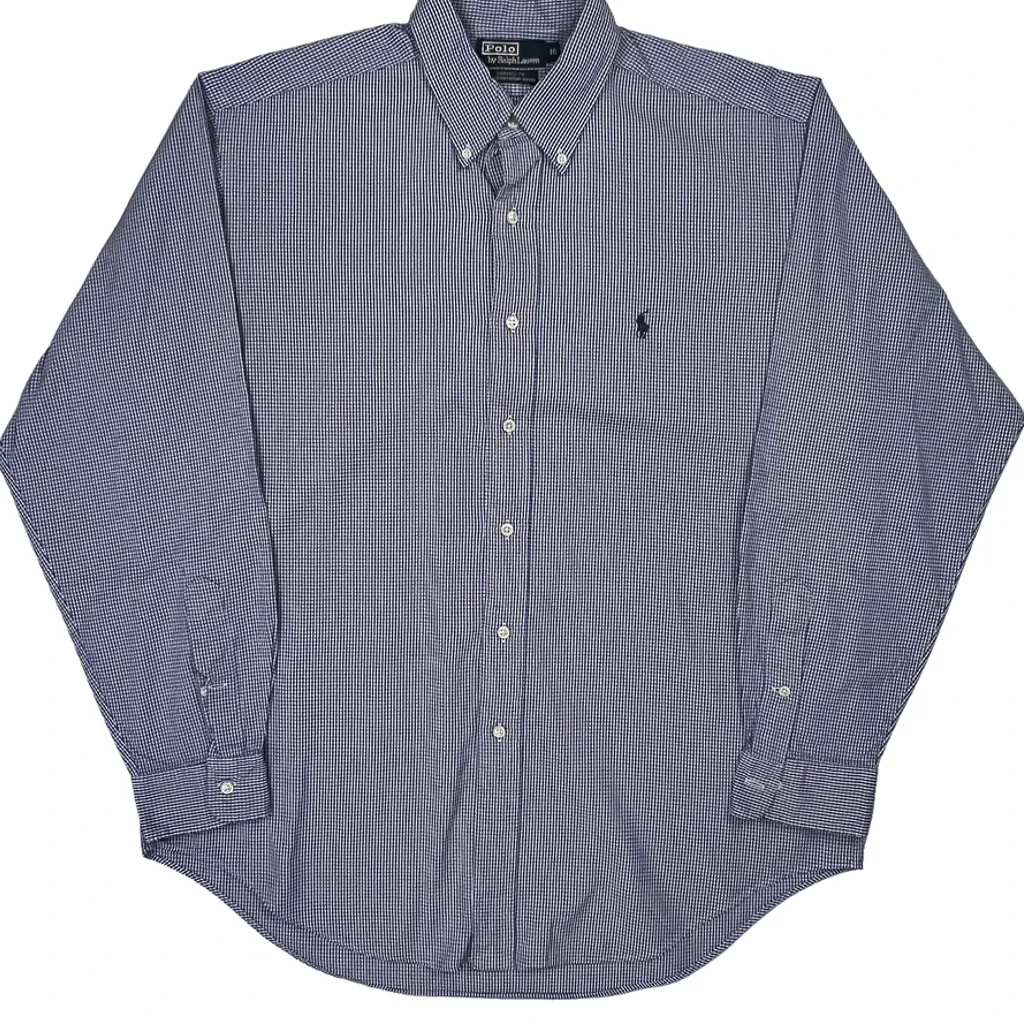 Polo By Ralph Lauren Checked Shirt - Large Blue Cotton - Image 4