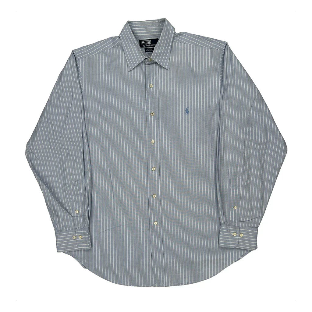 Polo By Ralph Lauren Striped Shirt - Large Blue Cotton
