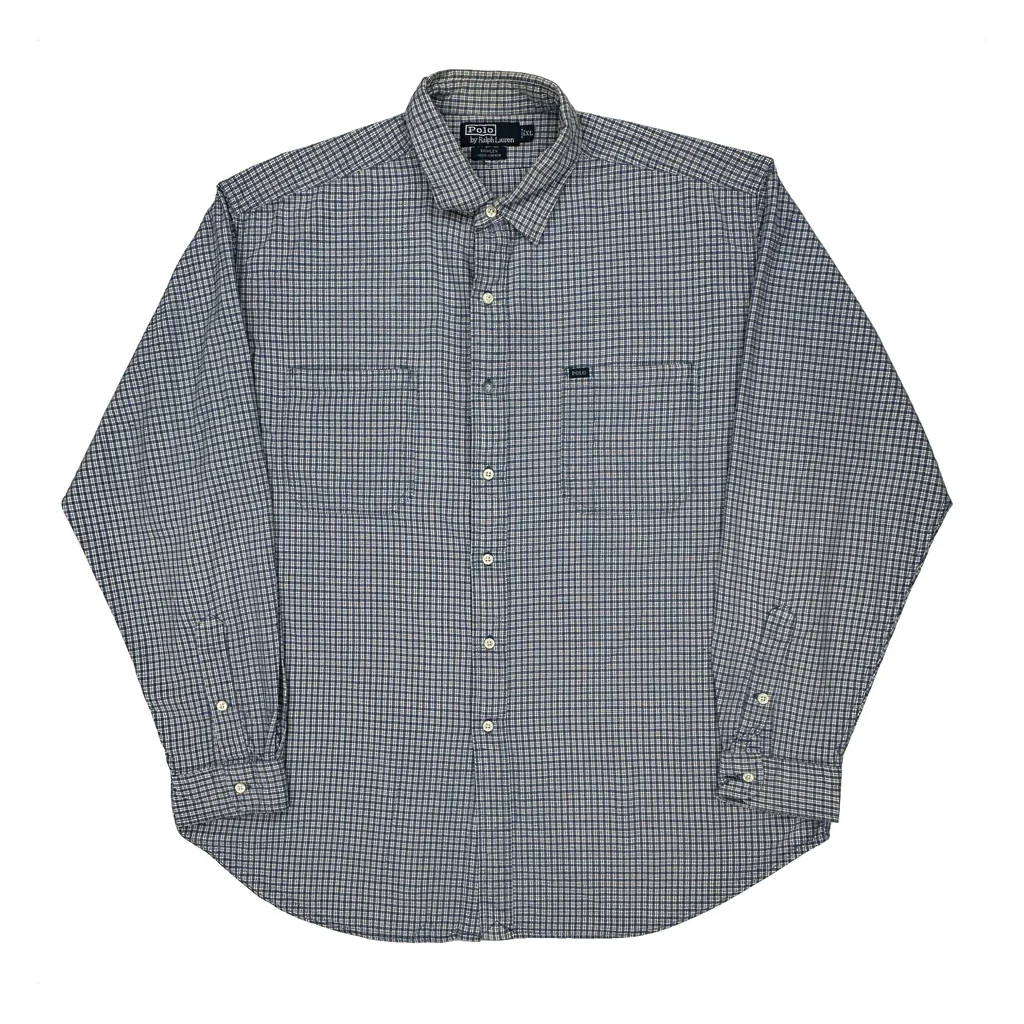 Polo By Ralph Lauren Checked Shirt - XL Blue Cotton