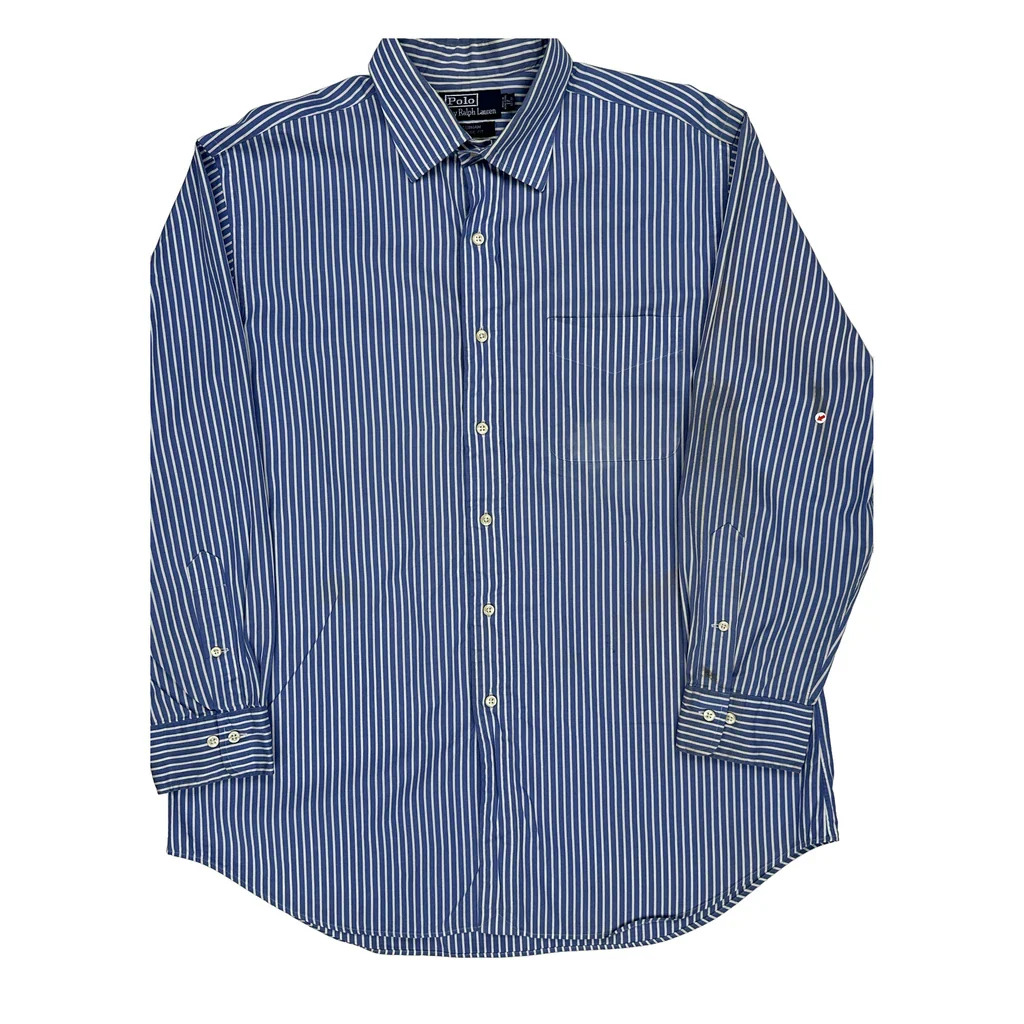 Polo By Ralph Lauren Striped Shirt - XL Blue Cotton - Image 2