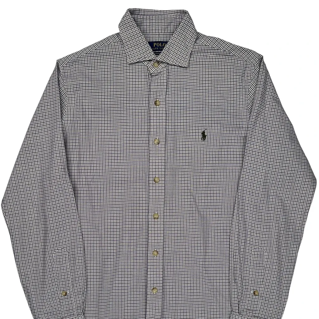 Polo By Ralph Lauren Checked Shirt - Small Gray Cotton - Image 4