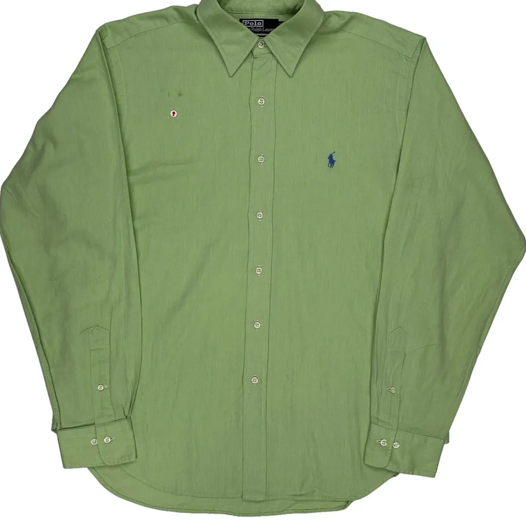 Polo By Ralph Lauren Shirt - Large Green Cotton - Image 9