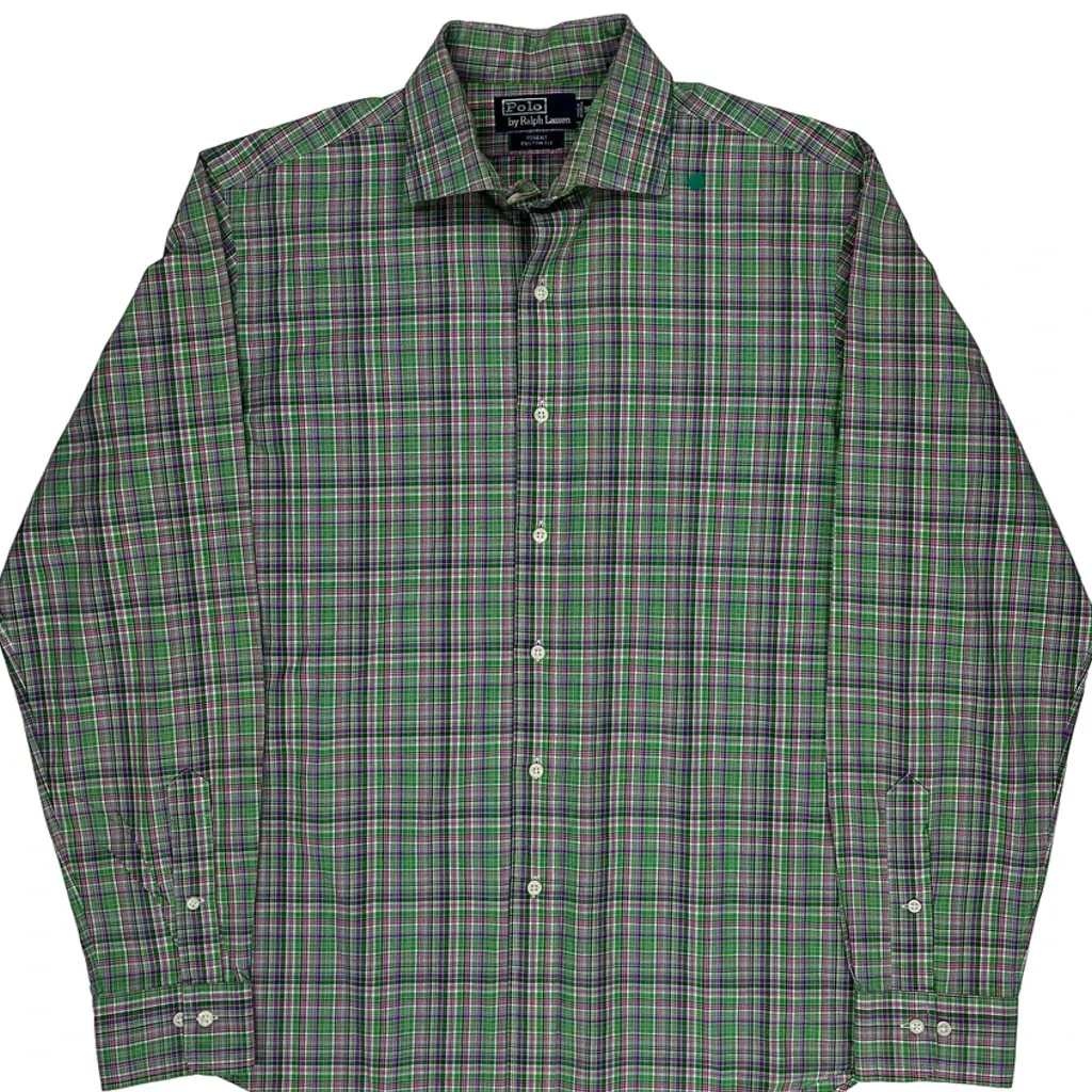 Polo By Ralph Lauren Checked Shirt - Large Green Cotton - Image 5
