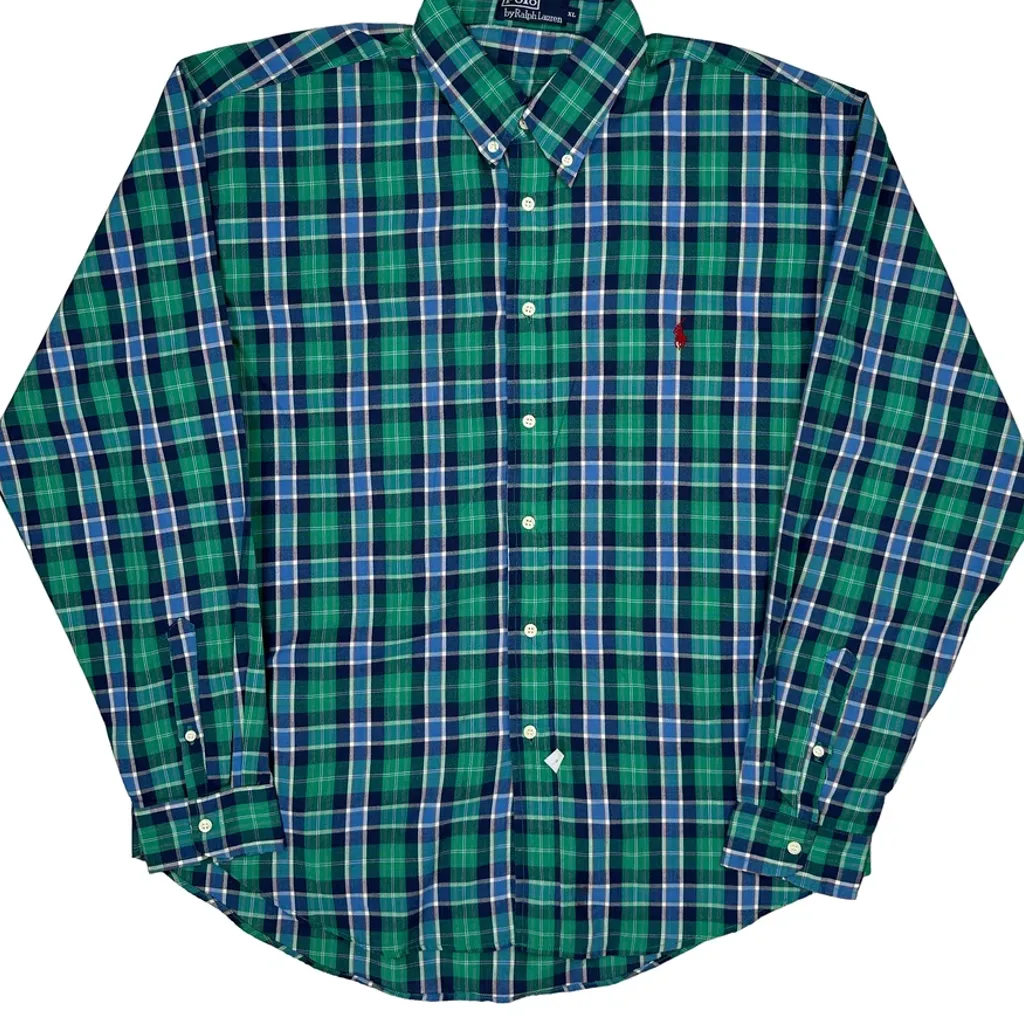 Polo By Ralph Lauren Checked Shirt - XL Green Cotton - Image 5