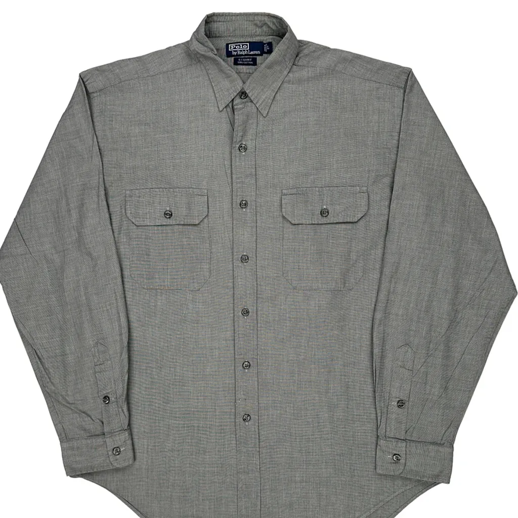 Polo By Ralph Lauren Shirt - Large Grey Cotton - Image 4