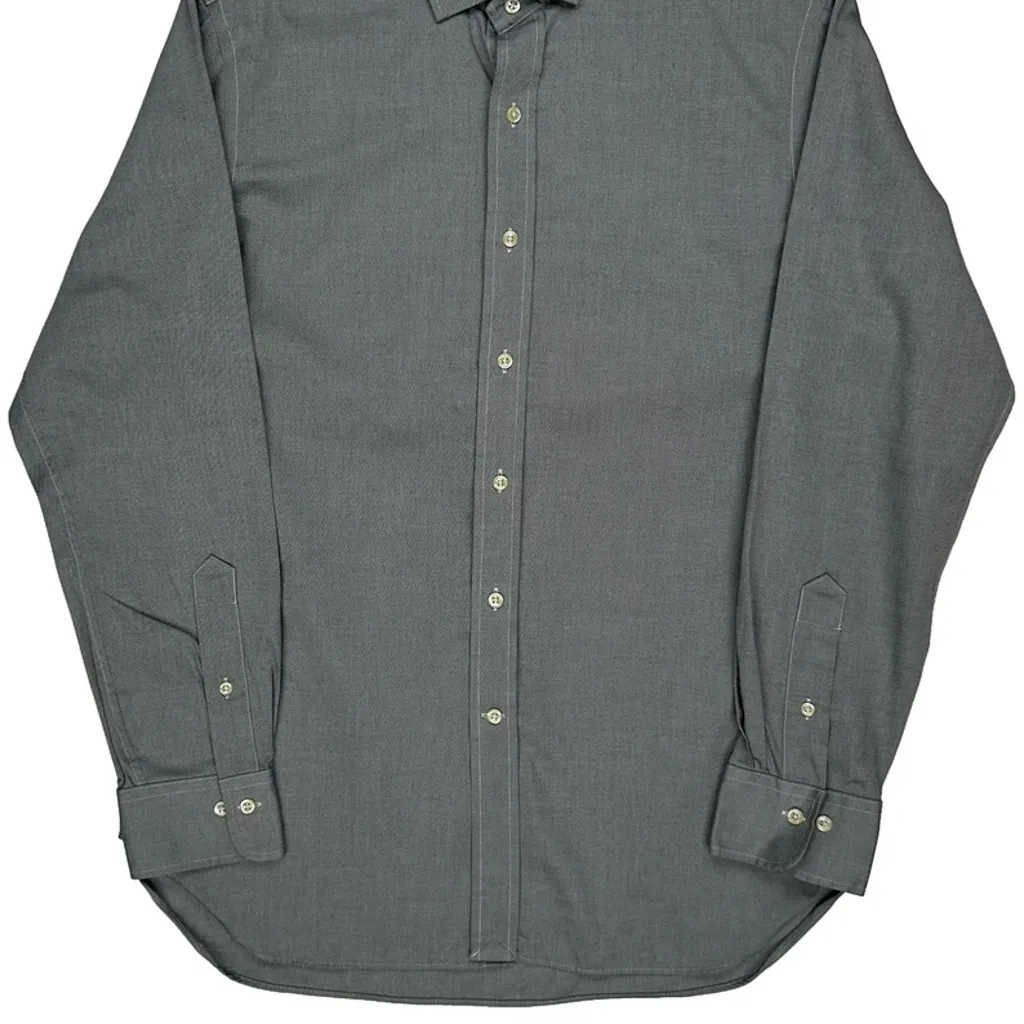Polo By Ralph Lauren Slim Fit Shirt - Large Grey Cotton - Image 4