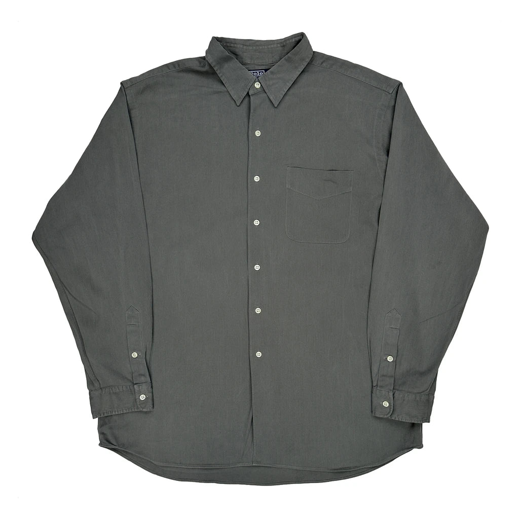 Polo By Ralph Lauren Shirt - XL Grey Silk Blend