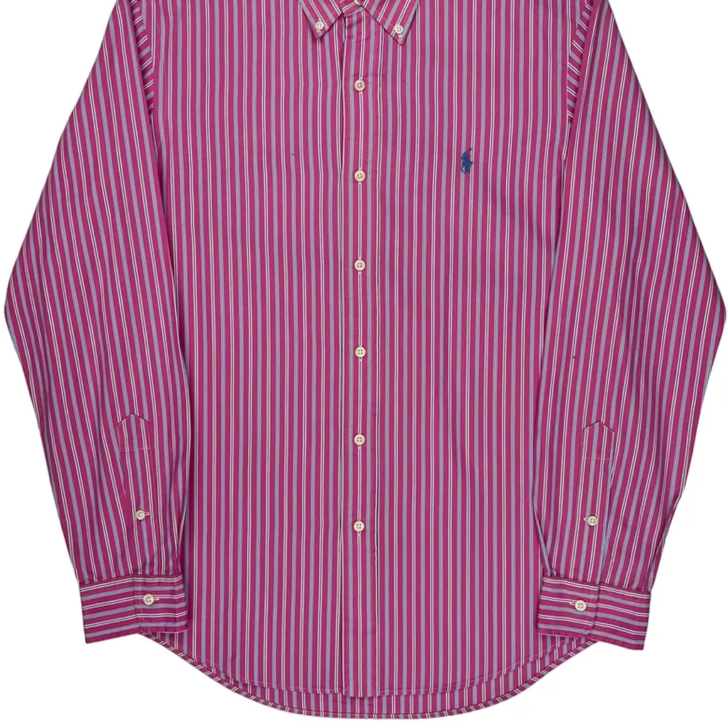 Polo By Ralph Lauren Striped Shirt - Medium Pink Cotton - Image 5