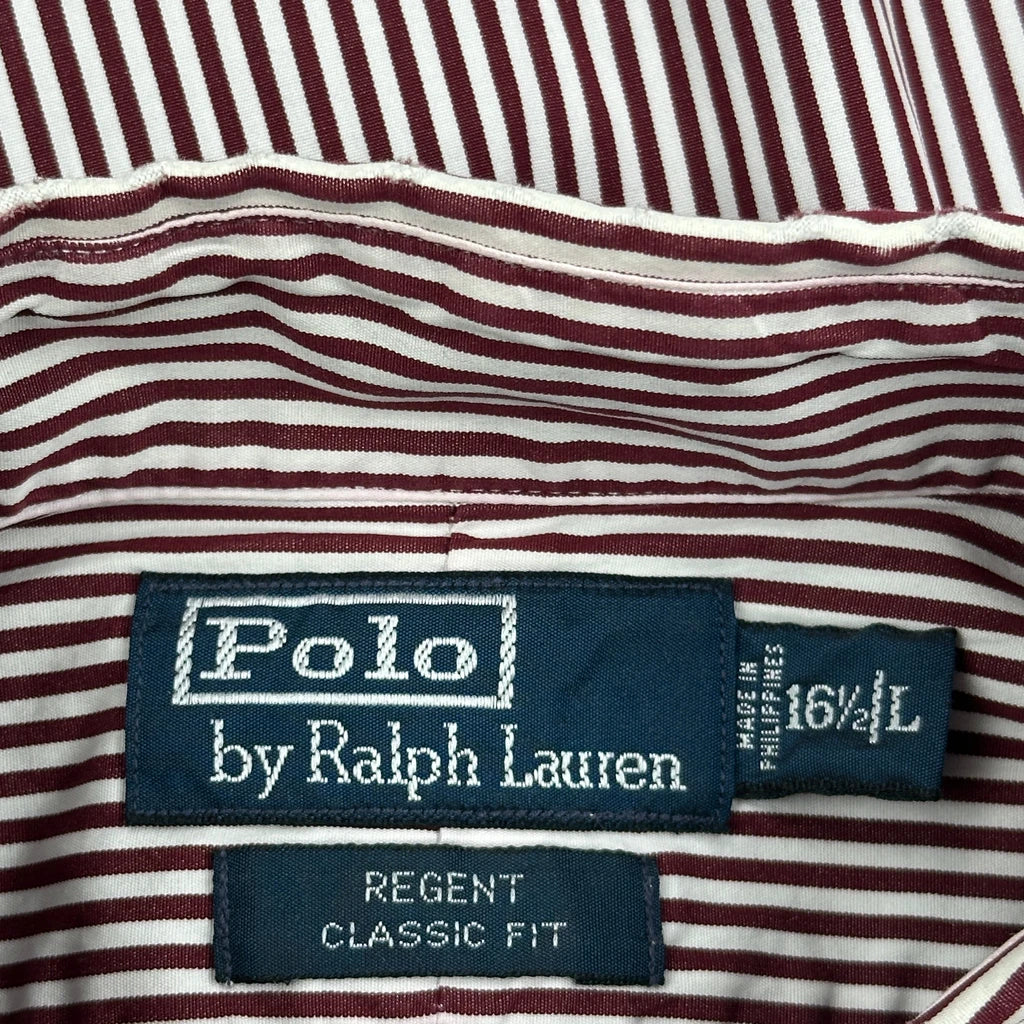 Polo By Ralph Lauren Striped Shirt - Large Red Cotton - Image 3