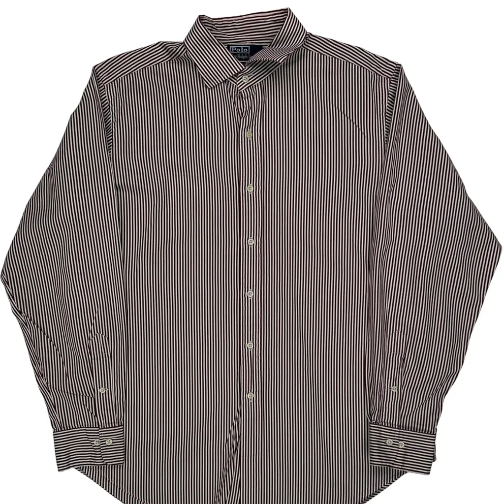 Polo By Ralph Lauren Striped Shirt - Large Red Cotton - Image 4