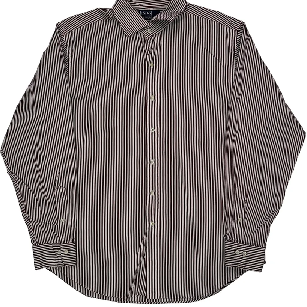 Polo By Ralph Lauren Striped Shirt - Large Red Cotton - Image 5