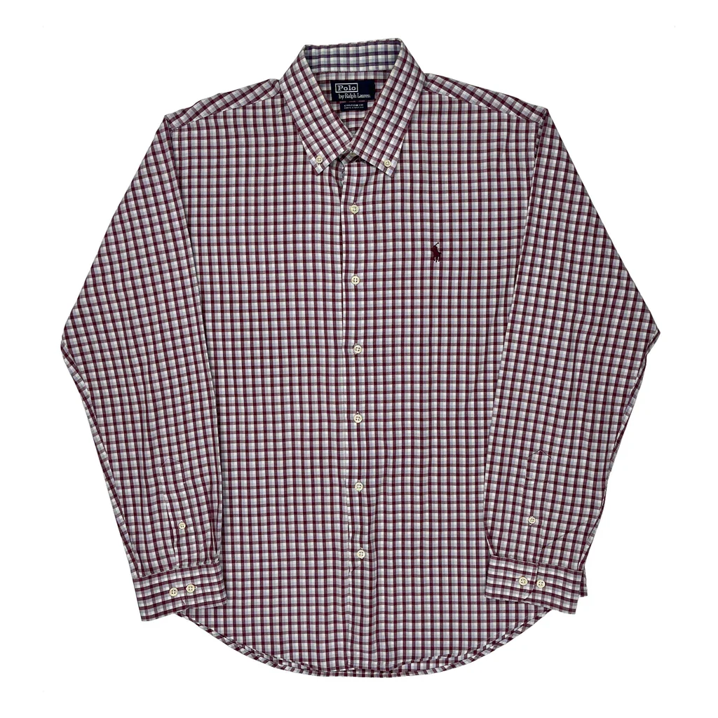 Polo By Ralph Lauren Checked Shirt - XL Red Cotton