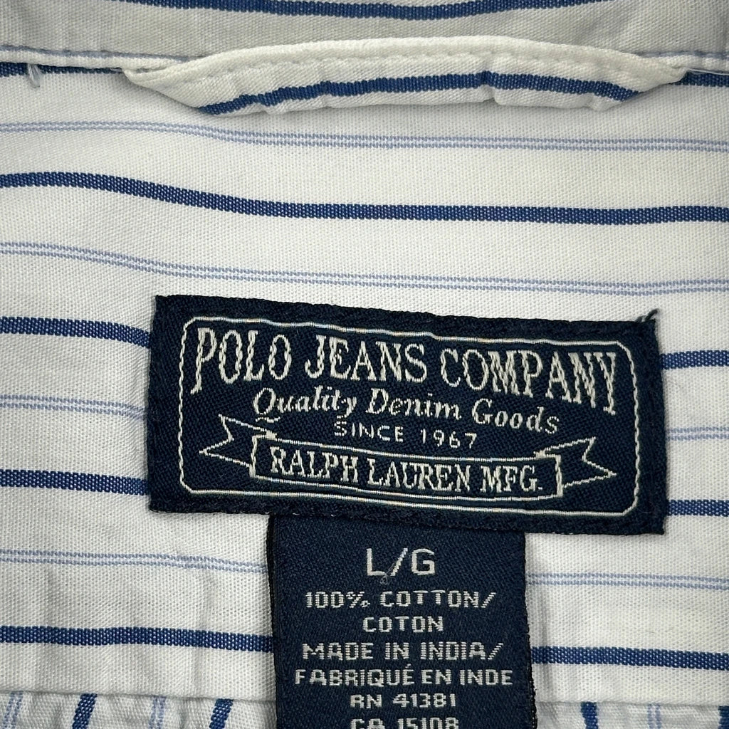 Polo By Ralph Lauren Striped Shirt - Large White Cotton - Image 3