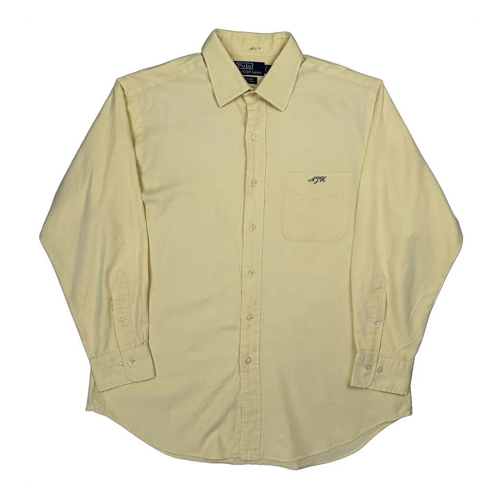 Polo By Ralph Lauren Shirt - Large Yellow Cotton