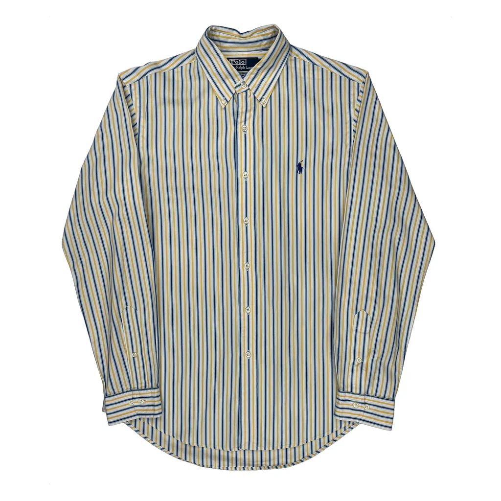 Polo By Ralph Lauren Striped Shirt - Medium Yellow Cotton