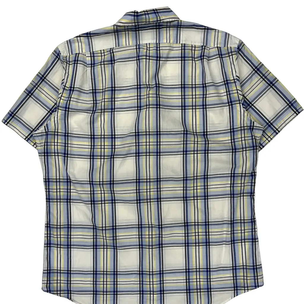 Polo By Ralph Lauren Checked Short Sleeve Shirt - Large Blue Cotton - Image 7
