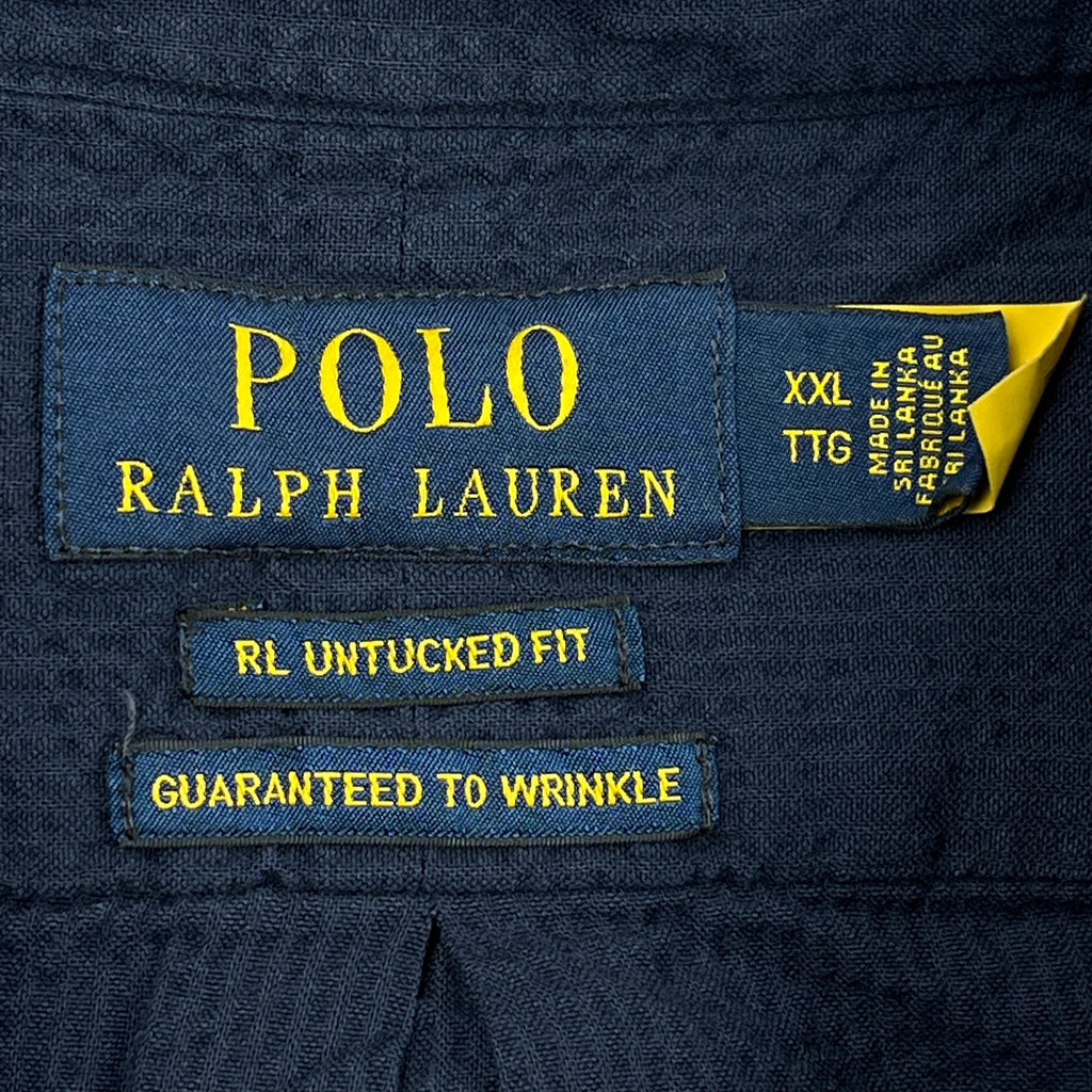 Polo By Ralph Lauren Untucked Fit Short Sleeve Shirt - 2XL Blue Cotton - Image 3
