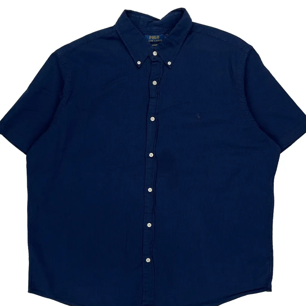 Polo By Ralph Lauren Untucked Fit Short Sleeve Shirt - 2XL Blue Cotton - Image 4