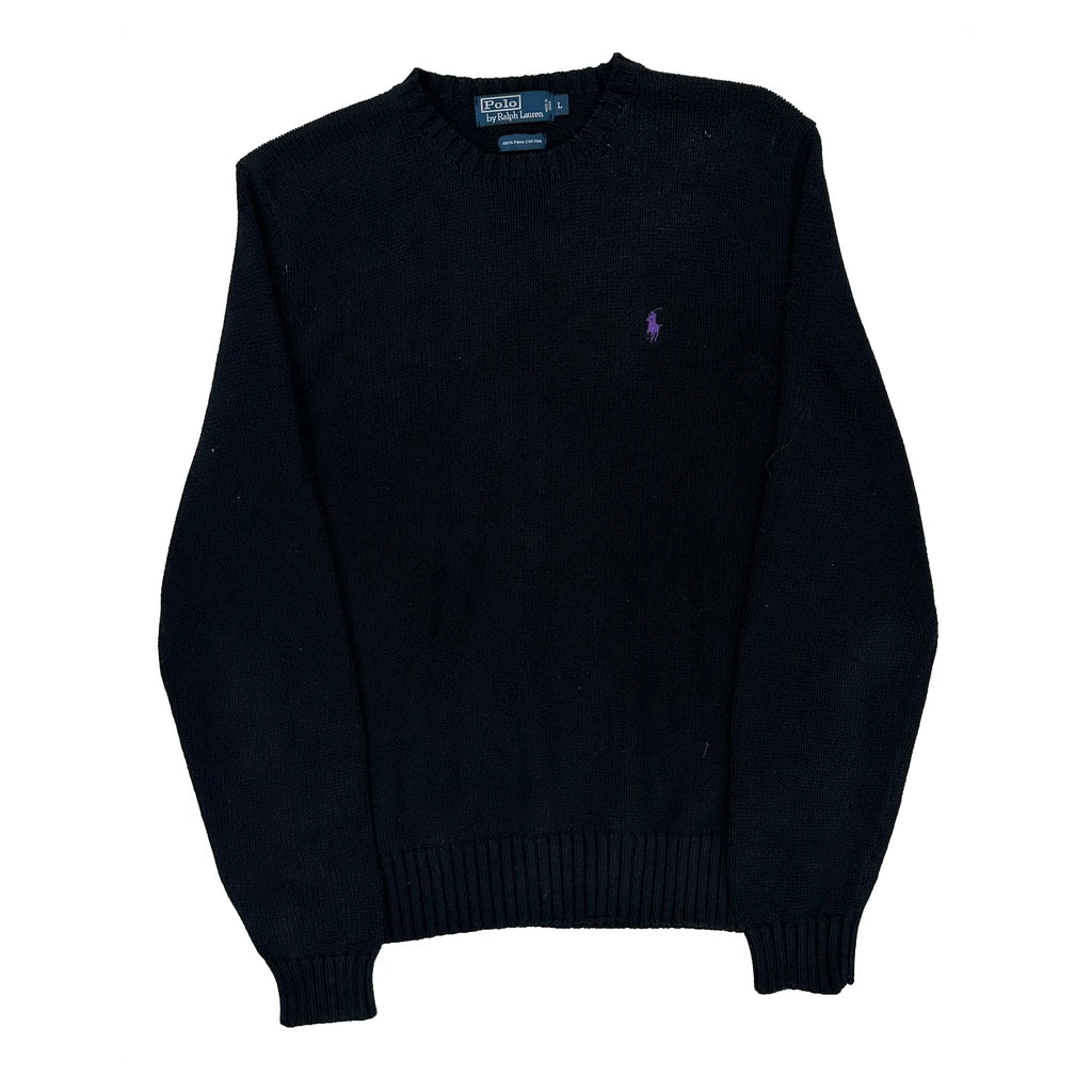Polo By Ralph Lauren Sweater - Large Black Cotton