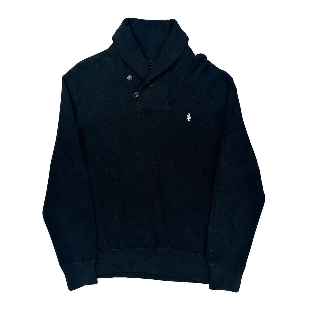 Polo By Ralph Lauren Sweater - Medium Black Cotton