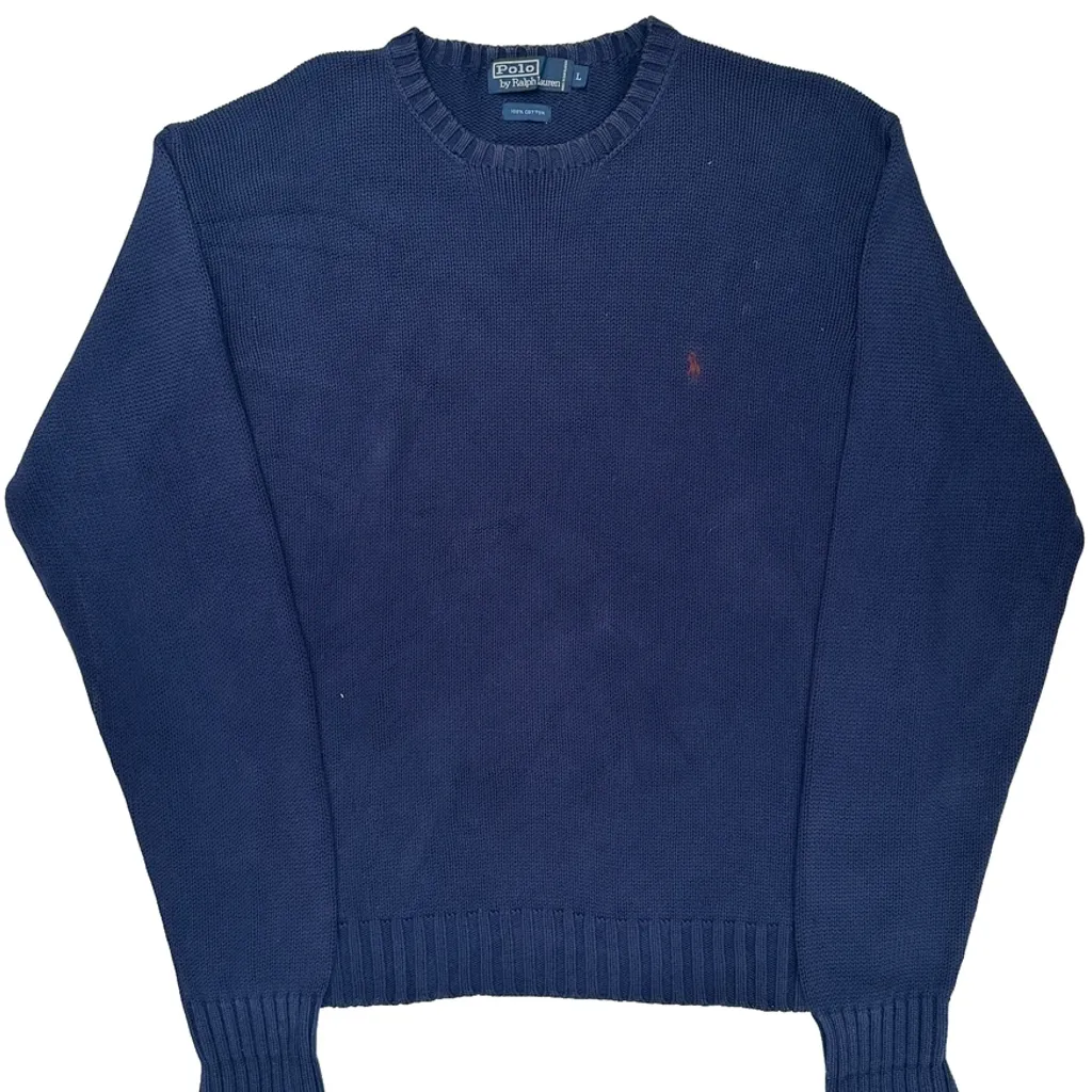 Polo By Ralph Lauren Sweater - Large Blue Cotton - Image 5
