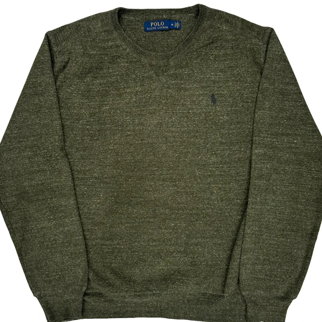 Polo By Ralph Lauren Sweater - Medium Green Cotton Blend - Image 4