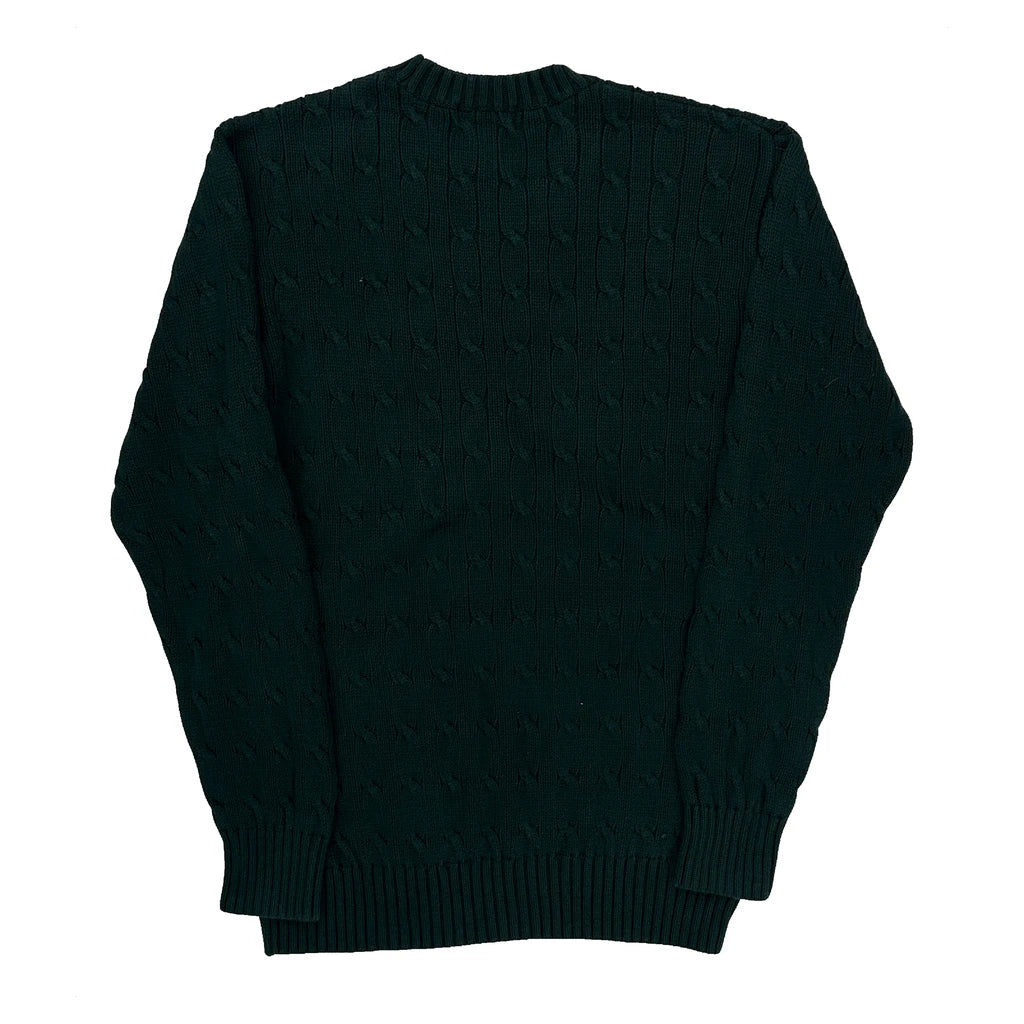 Polo By Ralph Lauren Cable Knit Sweater - XL Green Cotton - Image 2