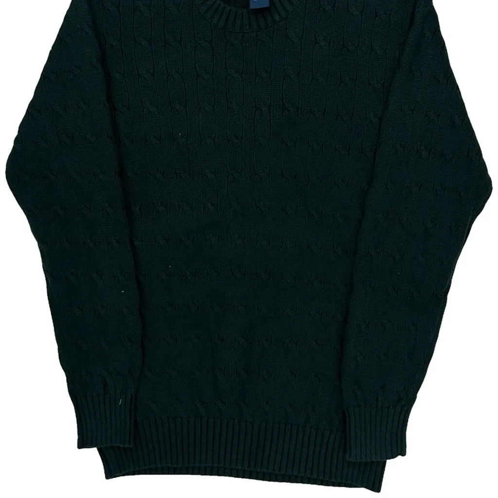Polo By Ralph Lauren Cable Knit Sweater - XL Green Cotton - Image 5
