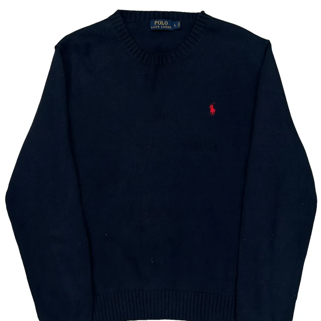 Polo By Ralph Lauren Sweater - Large Navy Cotton - Image 4
