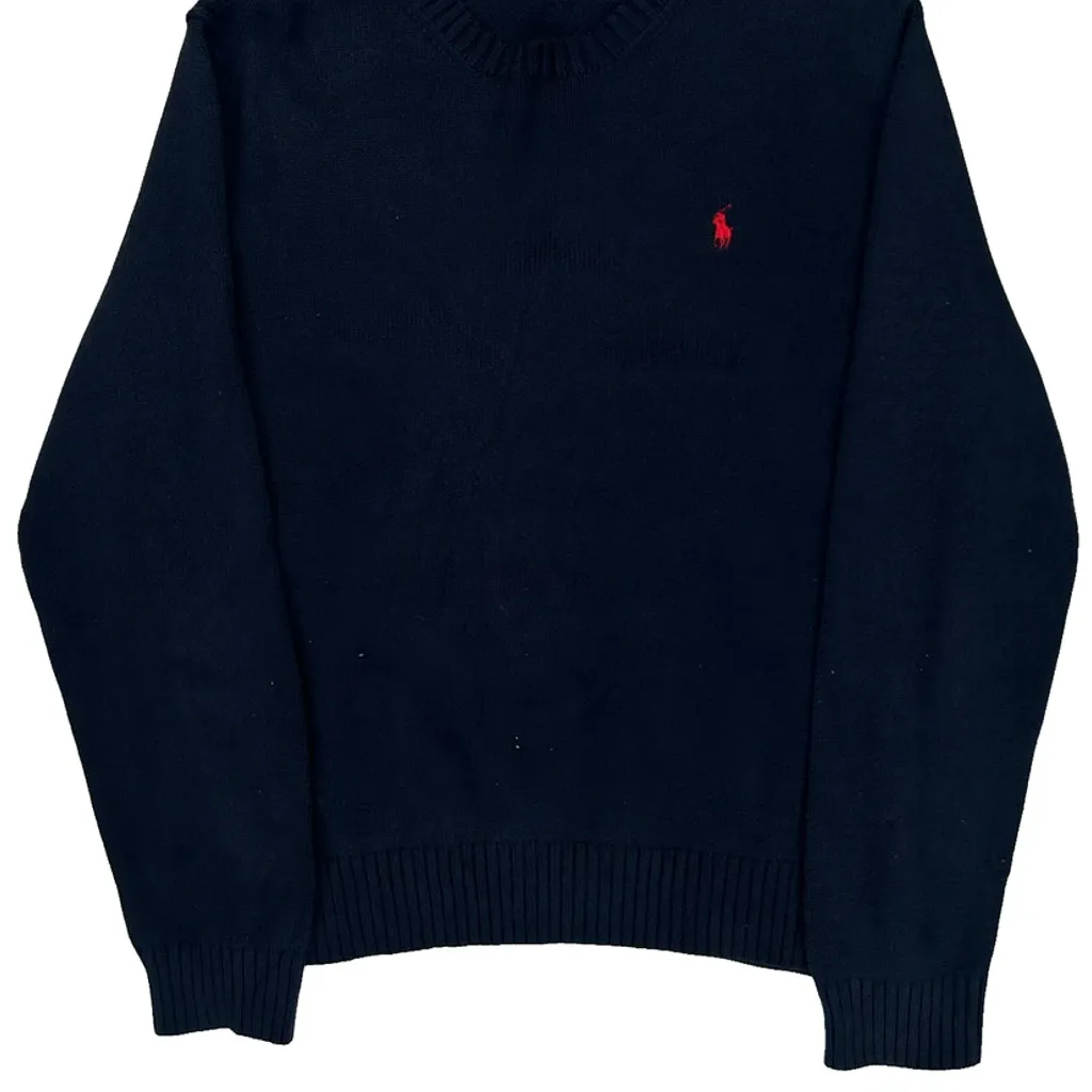 Polo By Ralph Lauren Sweater - Large Navy Cotton - Image 5